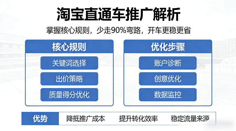 淘宝直通车推广解析，掌握核心规则，少走90%弯路，开车更稳更省-我爱项目网