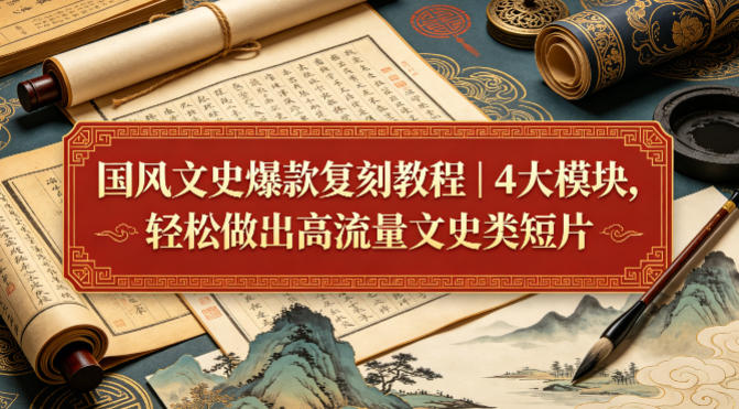 国风文史爆款复刻教程｜4大模块，轻松做出高流量文史类短片-我爱项目网
