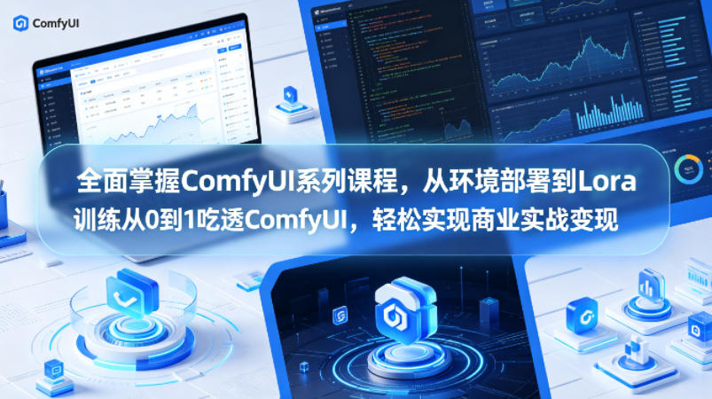 全面掌握ComfyUI系列课程，从环境部署到Lora训练从0到1吃透ComfyUI，轻松实现商业实战变现-我爱项目网