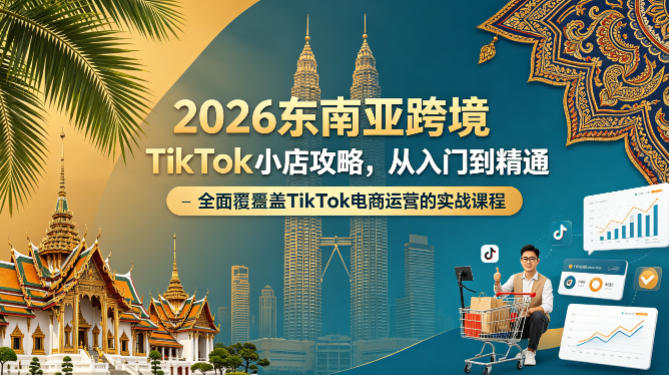 2026东南亚跨境TikTok小店攻略，从入门到精通、全面覆盖TikTok电商运营的实战课程（更新4月）-我爱项目网