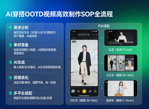 AI穿搭OOTD视频高效制作SOP全流程，适配抖音小红书视频号全平台-我爱项目网