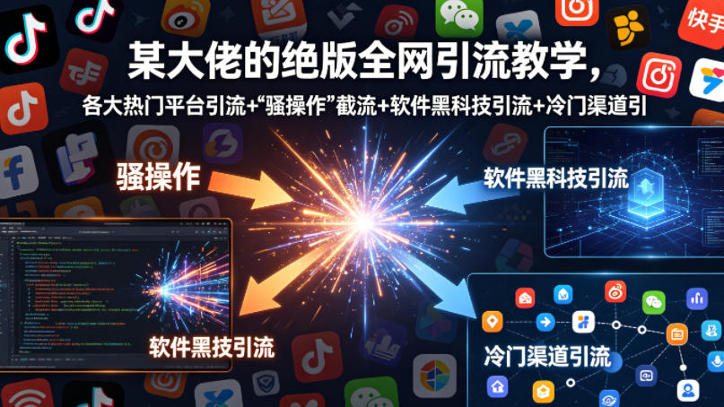 某大佬的绝版全网引流教学，各大热门平台引流+”骚操作”截流+软件黑科技引流+冷门渠道引流等-我爱项目网