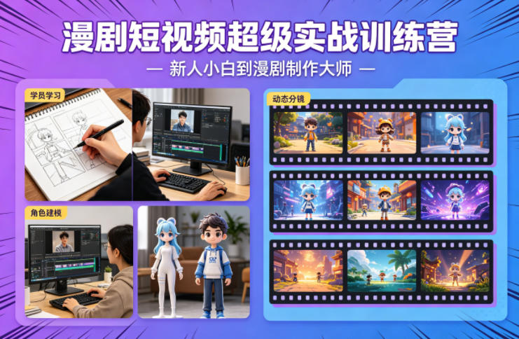 漫剧短视频超级实战训练营，新人小白到漫剧制作大师-我爱项目网
