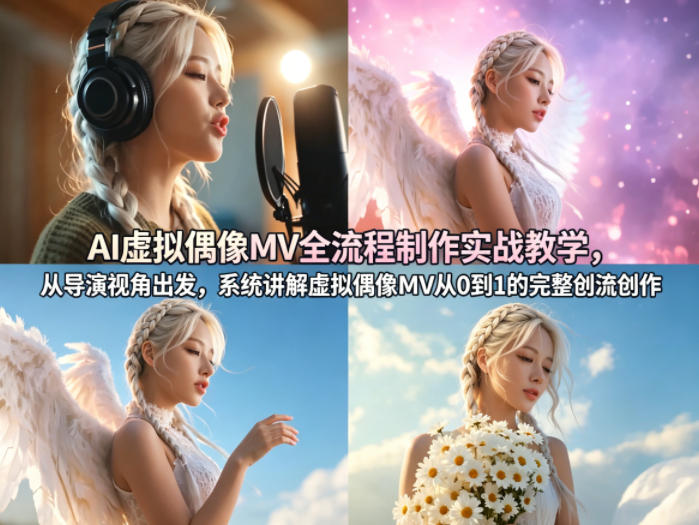 AI虚拟偶像MV全流程制作实战教学，从导演视角出发，系统讲解虚拟偶像MV从0到1的完整创作流程-我爱项目网