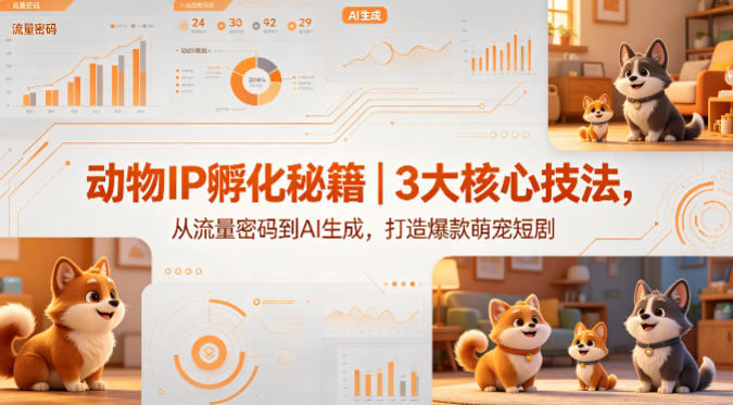 动物IP孵化秘籍｜3大核心技法，从流量密码到AI生成，打造爆款萌宠短剧-我爱项目网