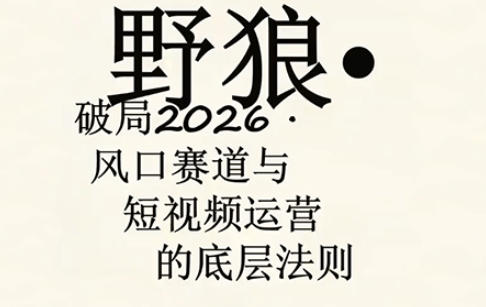 野狼团队·多平台实操运营课，覆盖AI口播、服装、好物、漫剪等热门玩法（更新4月29日）-我爱项目网