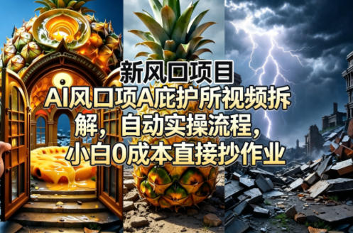 新风口项目AI庇护所视频拆解，自动实操流程，小白0成本直接抄作业-我爱项目网