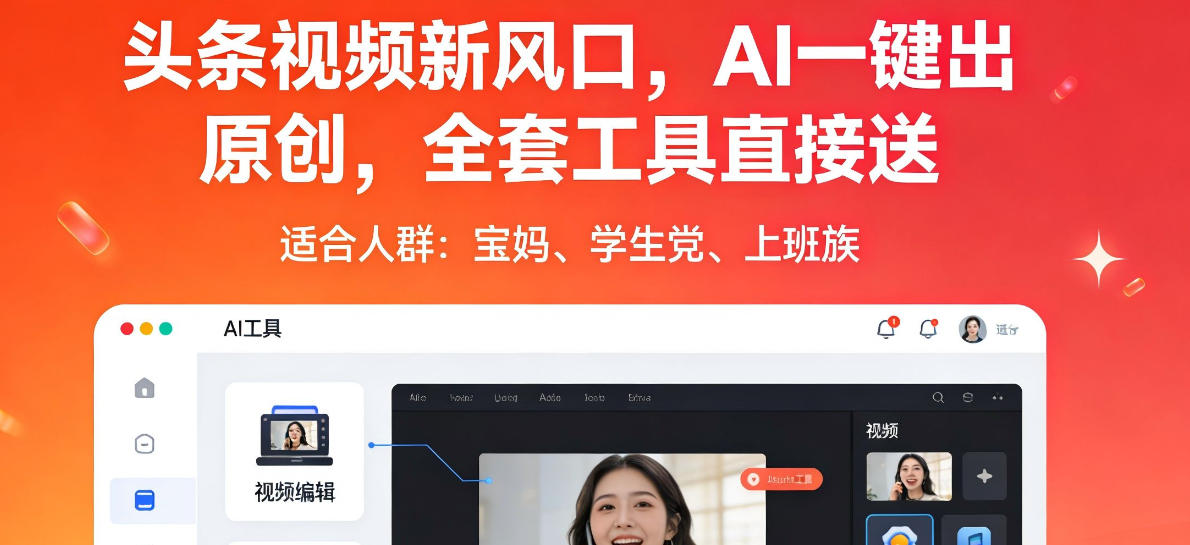 头条视频新风口，AI一键出原创，全套工具直接送，人人可做，有手就行【揭秘】-我爱项目网