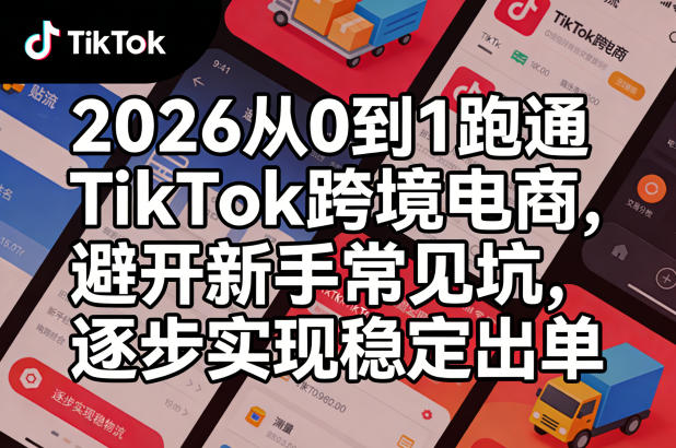 2026从0到1跑通TikTok跨境电商，避开新手常见坑，逐步实现稳定出单-我爱项目网