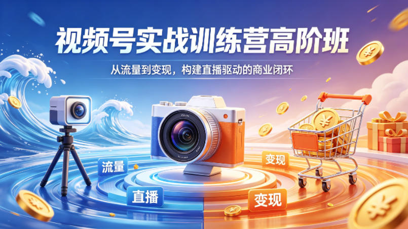 视频号实战训练营高阶班，从流量到变现，构建直播驱动的商业闭环（26年4月）-我爱项目网