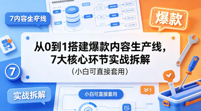 从0到1搭建爆款内容生产线,7大核心环节实战拆解(小白可直接套用)-我爱项目网