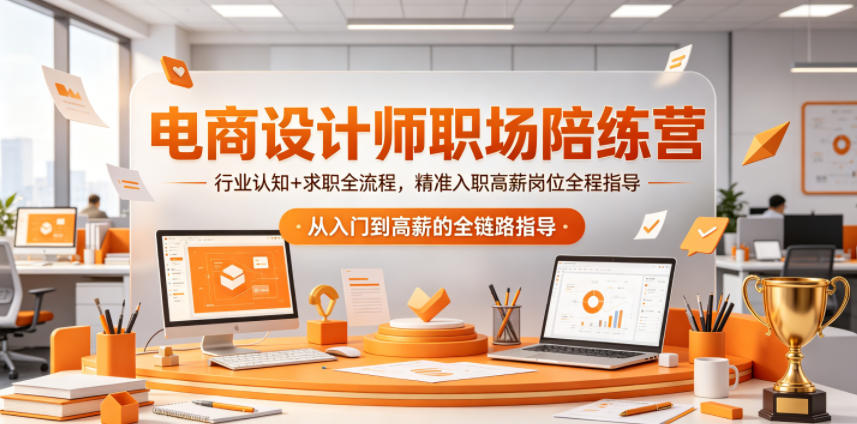 电商设计师职场陪练营，行业认知+求职全流程，精准入职高薪岗位全程指导-我爱项目网