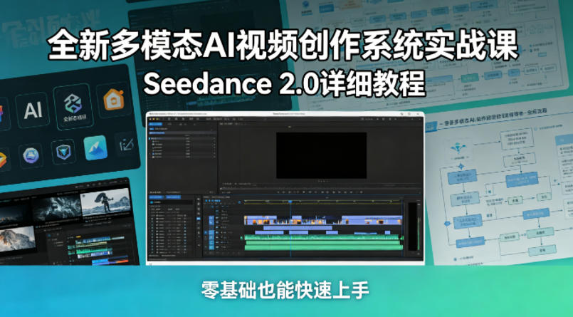 全新多模态AI视频创作系统实战课,Seedance 2.0详细教程,零基础也能快速上手-我爱项目网
