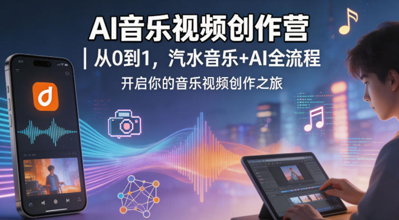 AI音乐视频创作营｜从0到1，汽水音乐+AI全流程，开启你的音乐视频创作之旅-我爱项目网