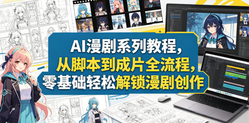 AI漫剧系列教程，从脚本到成片全流程，零基础轻松解锁漫剧创作-我爱项目网