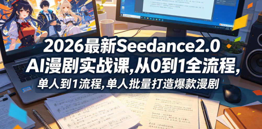 2026最新Seedance2.0 AI漫剧实战课,，从0到1全流程，单人批量打造爆款漫剧-我爱项目网