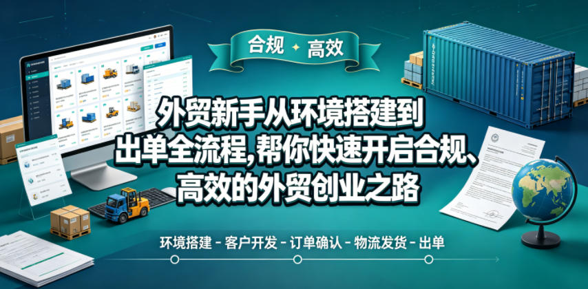 外贸新手从环境搭建到出单全流程，帮你快速开启合规、高效的外贸创业之路-我爱项目网
