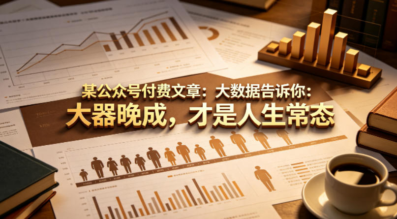 某公众号付费文章：大数据告诉你：大器晚成，才是人生常态-我爱项目网