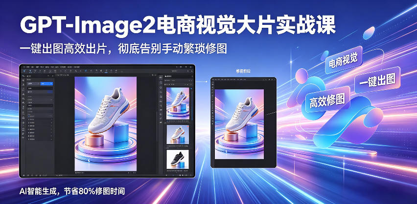GPT-Image2电商视觉大片实战课，一键出图高效出片，彻底告别手动繁琐修图-我爱项目网