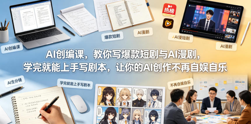 AI创编课,教你写爆款短剧与AI漫剧,学完就能上手写剧本,让你的AI创作不再自娱自乐-我爱项目网