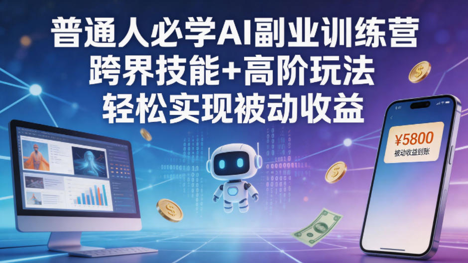 普通人必学AI副业训练营跨界技能+高阶玩法轻松实现被动收益-我爱项目网
