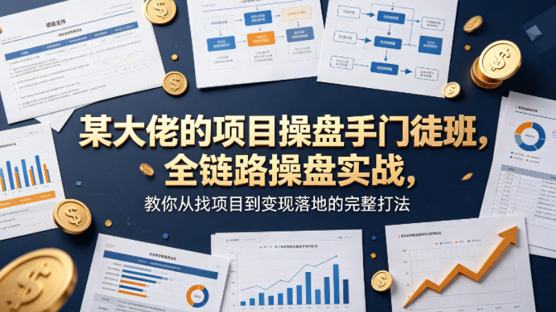 某大佬的项目操盘手门徒班，全链路操盘实战，教你从找项目到变现落地的完整打法-我爱项目网