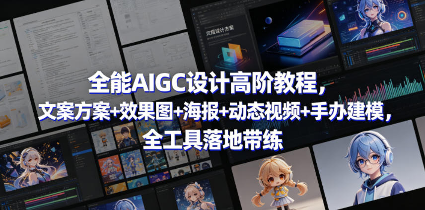 全能AIGC设计高阶教程，文案方案+效果图+海报+动态视频+手办建模，全工具落地带练-我爱项目网