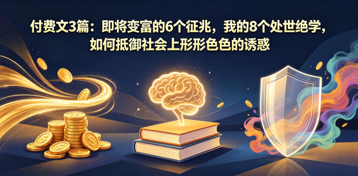 付费文3篇：即将变富的6个征兆，我的8个处世绝学，如何抵御社会上形形色色的诱惑-我爱项目网