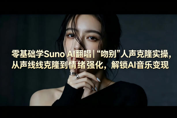 零基础学Suno AI翻唱｜《吻别》人声克隆实操，从声线克隆到情绪强化，解锁AI音乐变现-我爱项目网