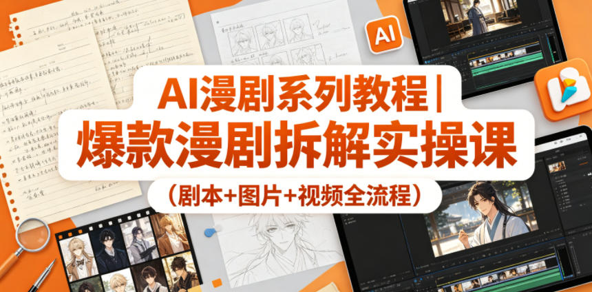 AI漫剧系列教程｜爆款漫剧拆解实操课（剧本+图片+视频全流程）-我爱项目网