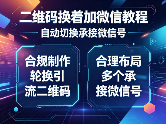 二维码换着加微信教程，自动切换承接微信号，合规制作轮换引流二维码，合理布局多个承接微信号-我爱项目网