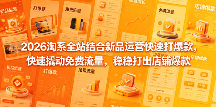 2026淘系全站结合新品运营快速打爆款，快速撬动免费流量，稳稳打出店铺爆款（更新5月12日）-我爱项目网