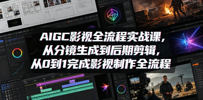 AIGC影视全流程实战课，从分镜生成到后期剪辑，从0到1完成影视制作全流程-我爱项目网