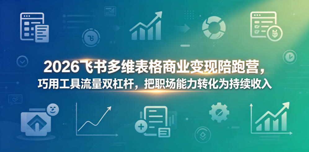 2026飞书多维表格商业变现陪跑营,巧用工具流量双杠杆,把职场能力转化为持续收入-我爱项目网