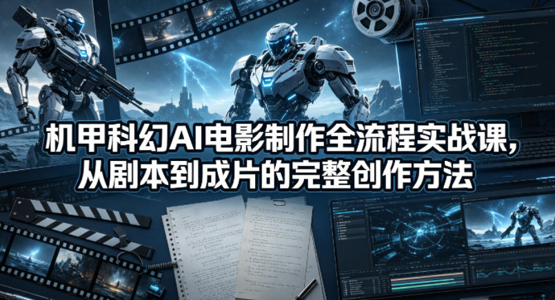 机甲科幻AI电影制作全流程实战课，从剧本到成片的完整创作方法-我爱项目网