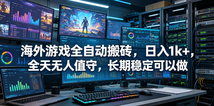 海外游戏全自动搬砖项目，日入1k+，全天无人值守，长期稳定可以做【揭秘】-我爱项目网