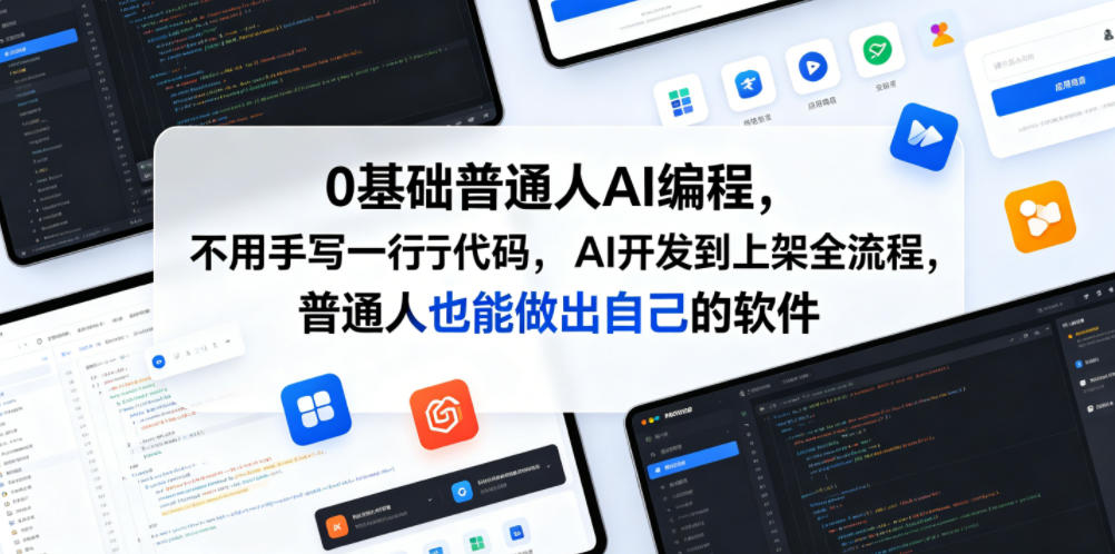 0基础普通人AI编程，不用手写一行代码，AI开发到上架全流程，普通人也能做出自己的软件-我爱项目网
