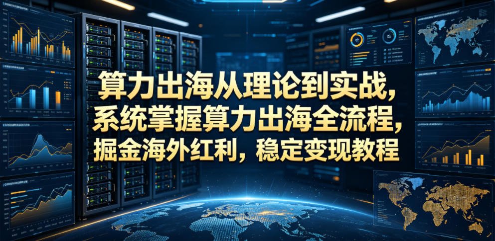 算力出海从理论到实战,系统掌握算力出海全流程,掘金海外红利,稳定变现教程-我爱项目网