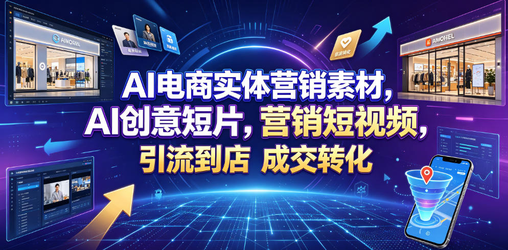 AI电商实体营销素材，AI创意短片，高效打造营销短视频，轻松引流到店，稳定提升门店客流与成交转化-我爱项目网
