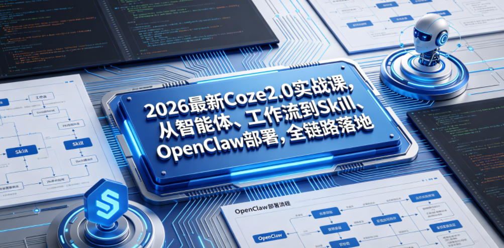 2026最新Coze2.0实战课，从智能体、工作流到Skill、OpenClaw部署，全链路落地-我爱项目网