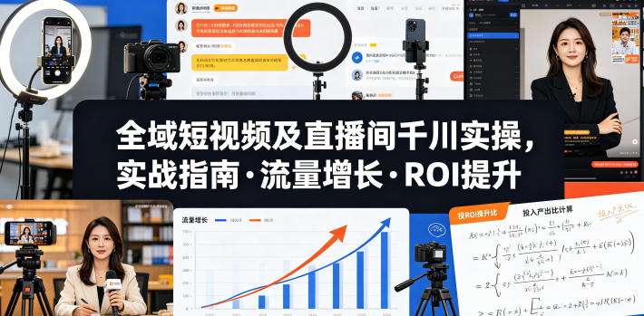全域短视频及直播间千川实操，实战指南·流量增长·ROI提升（更新）-我爱项目网