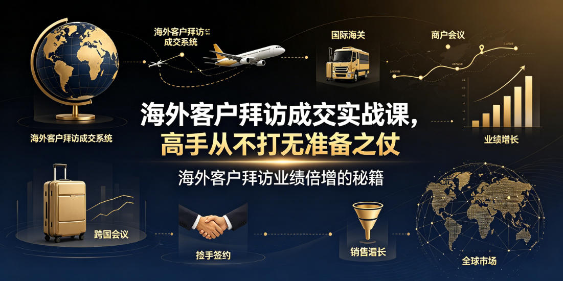 海外客户拜访成交实战课，高手从不打无准备之仗，海外客户拜访业绩倍增的秘籍-我爱项目网