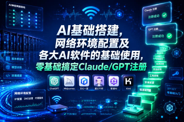 AI基础搭建，网络环境配置及各大AI软件的基础使用，零基础搞定Claude/GPT注册-我爱项目网