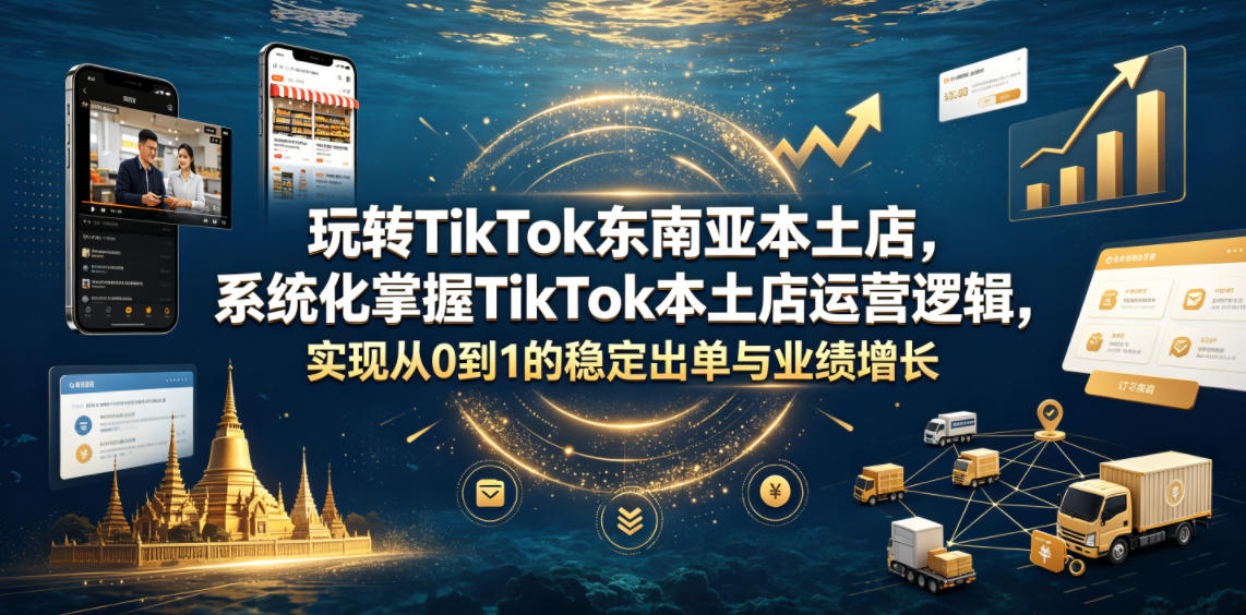 玩转TikTok东南亚本土店，系统化掌握TikTok本土店运营逻辑，实现从0到1的稳定出单与业绩增长-我爱项目网