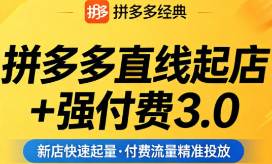 拼多多直线起店+强付费3.0，教你稳定起店、高效控投产、破解流量瓶颈（更新6月）-我爱项目网