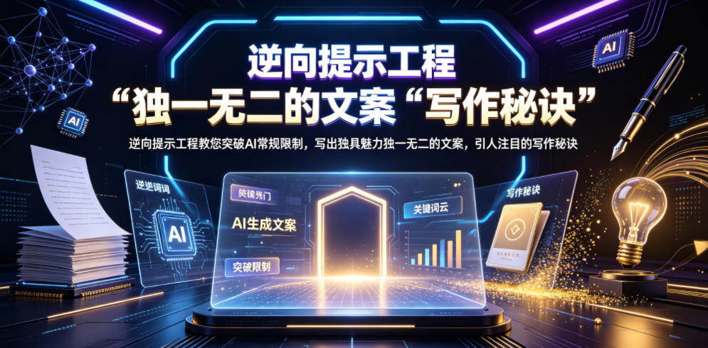 逆向提示工程教您突破AI常规限制，写出独具魅力独一无二的文案，引人注目的写作秘诀【原创双语字幕】-我爱项目网