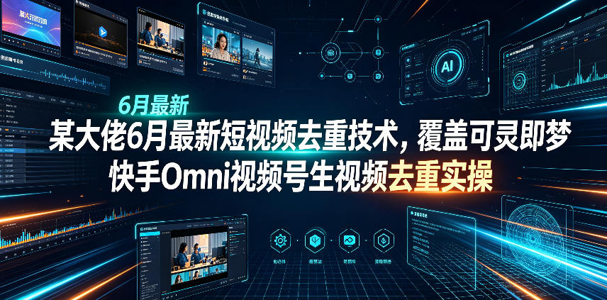 某大佬6月最新短视频去重技术，覆盖可灵即梦快手Omni视频号生视频去重实操-我爱项目网