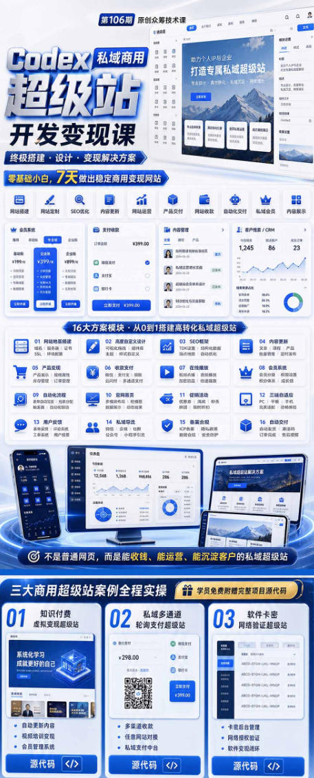 图片[2]-Codex私域商用超级站Ai开发变现课，7天带你从零基础到能自己动手做出能收钱、能运营、能沉淀客户的私域超级站-我爱项目网