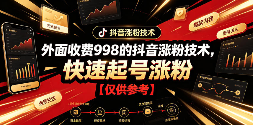 外面收费998的抖音涨粉技术，快速起号涨粉【仅供参考】-我爱项目网