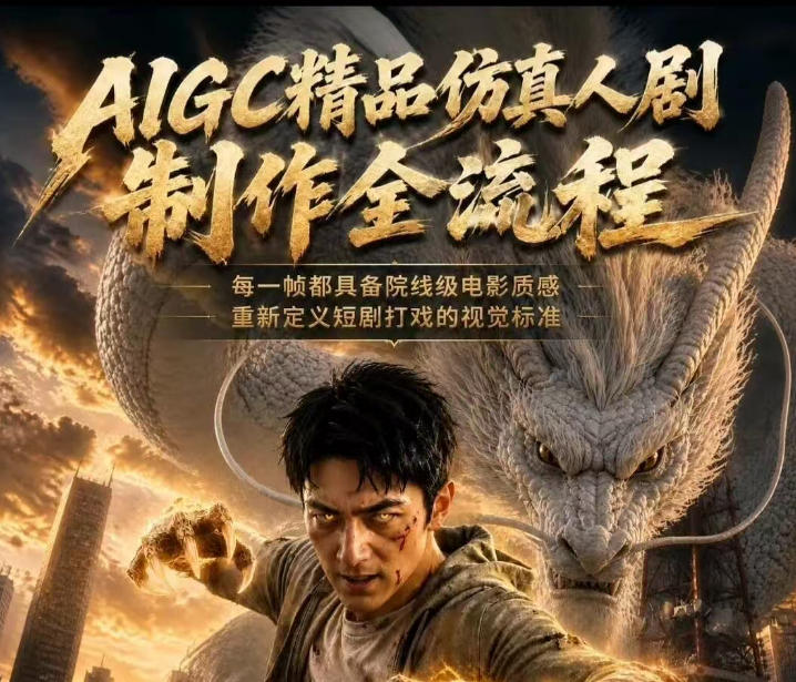 AIGC精品仿真人剧豢龙人全流程制作解析2026，国风仿真人创作+打斗剧情+人设编排，一站式AI短剧入门-我爱项目网